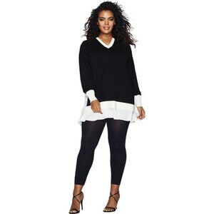 #1528 Plus Size Women's Curves Blackout Footless Tights by Hanes